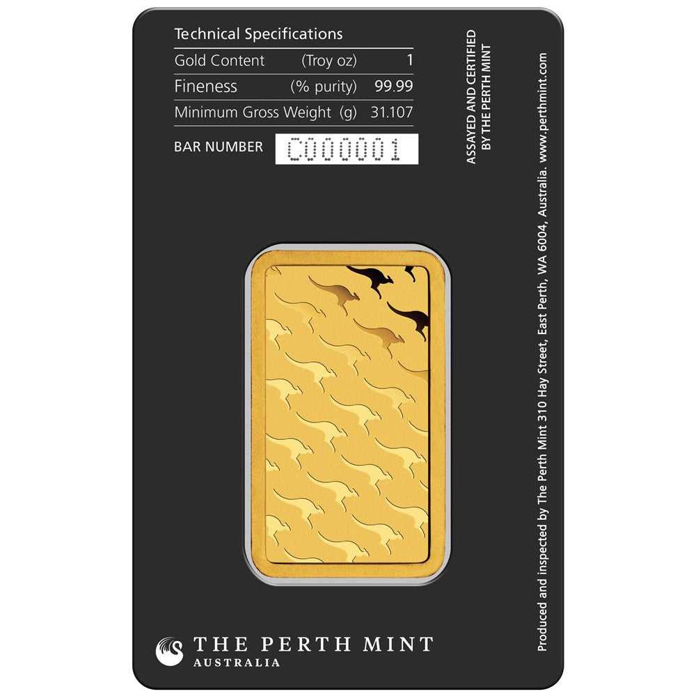 Perth Mint 1oz Gold Minted Bar Carded