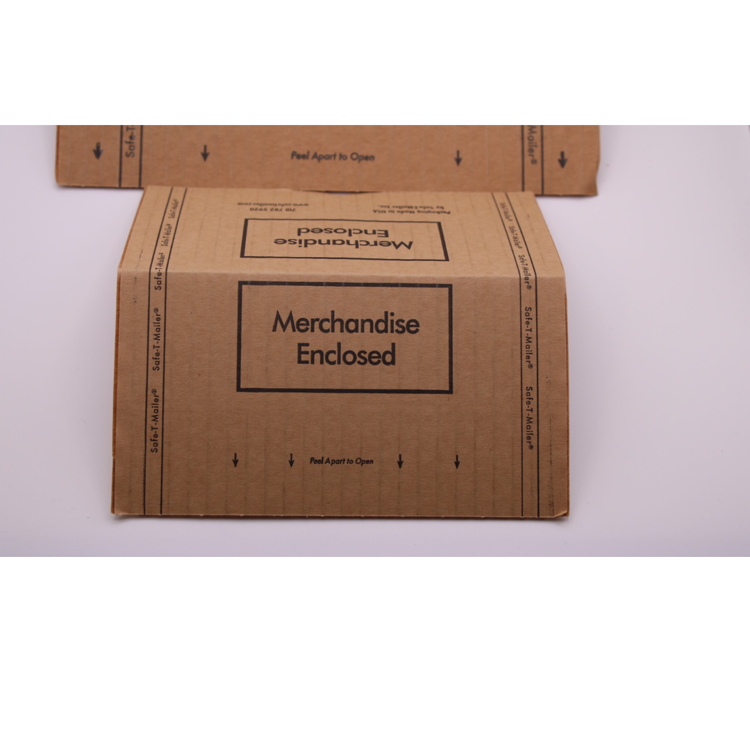 Safe-T-Mailer Cardboard shipping protector. Self seal.