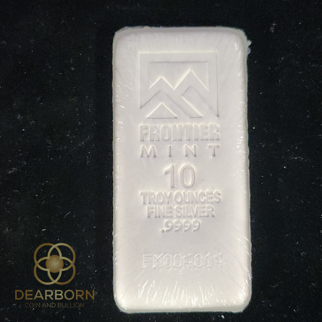 10 Troy Oz Silver Bar Frosted- Frontier