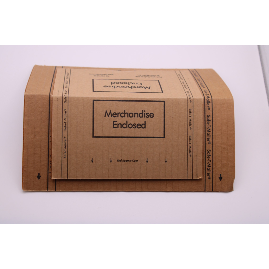 Safe-T-Mailer Cardboard shipping protector.  Self seal.