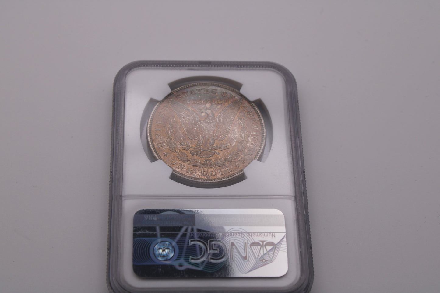 1885 P Morgan Dollar NGC MS-65 CAC reverse is toned