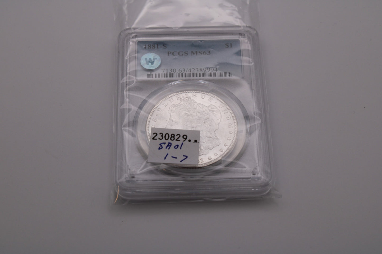 1881 S Morgan Dollar PCGS MS-63 White