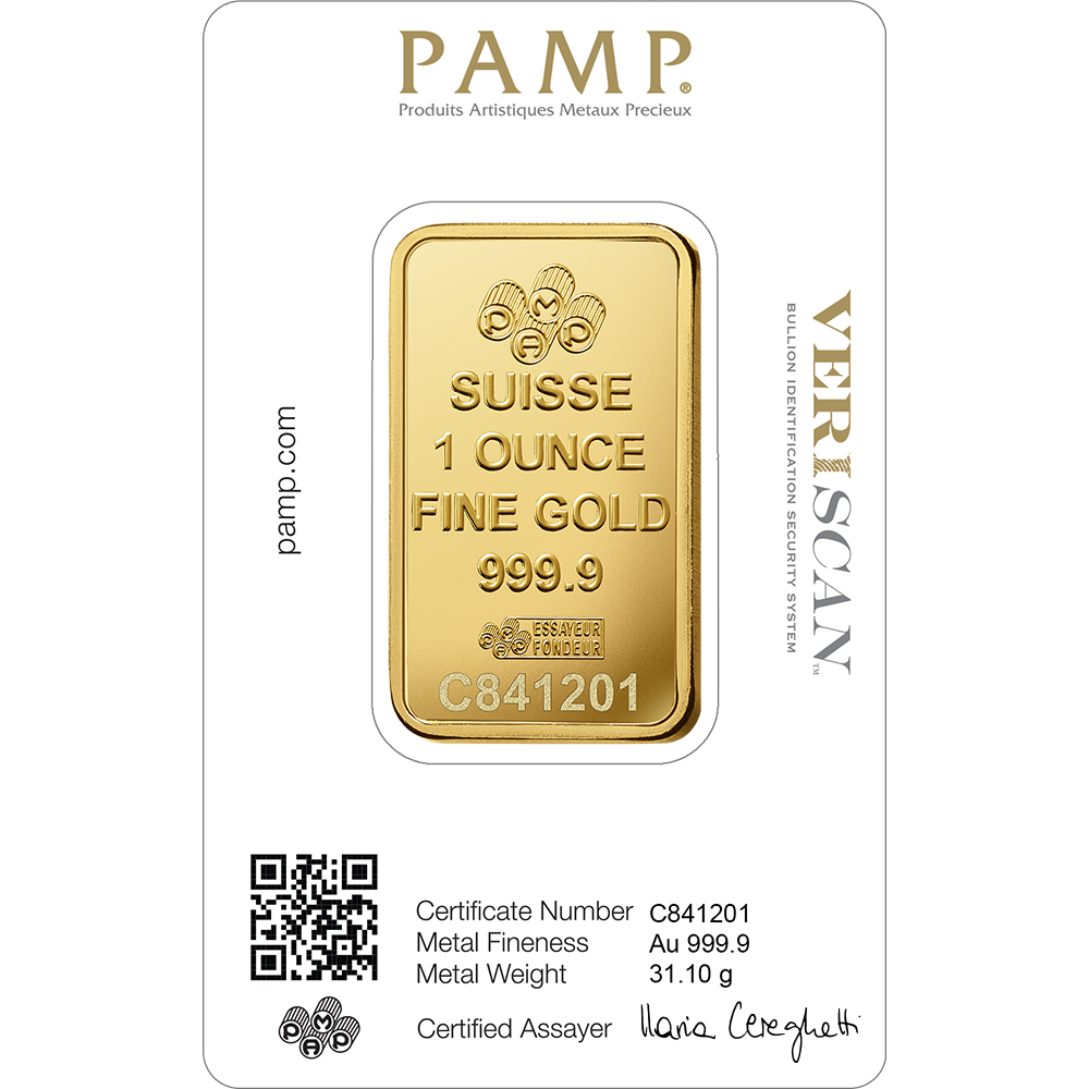 Fortuna Gold Minted Bar - 1 oz