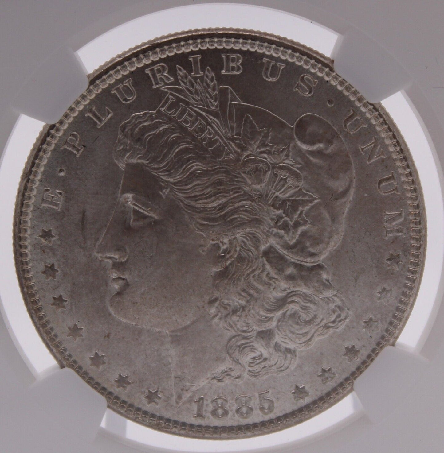 1885 P Morgan Dollar NGC MS-65 CAC reverse is toned