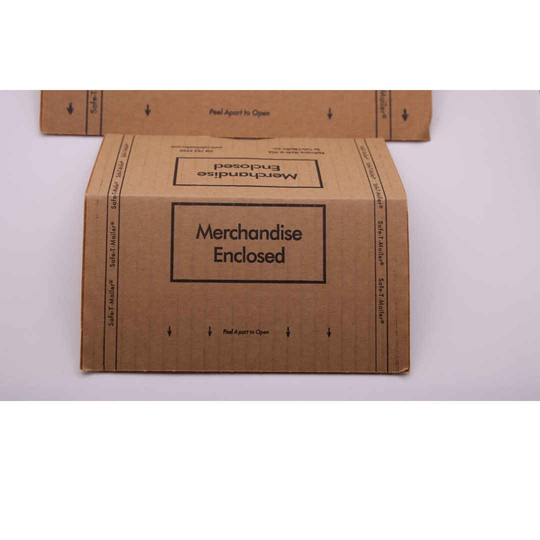 Safe-T-Mailer Cardboard shipping protector.  Self seal.